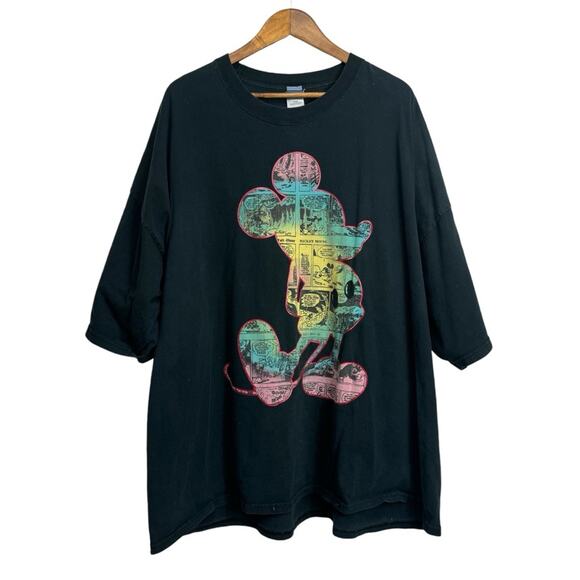 Disney Other - Vintage Disney Mickey Comic Book Printed Logo Tshirt neon colors 4XL